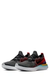 Nike Epic React Flyknit 2 Running Sneakers In Black/ Hyper Jade/ Red
