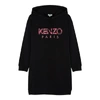 KENZO BLACK LOGO COTTON SWEATSHIRT DRESS