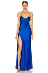 MICHELLE MASON BIAS GOWN WITH SLIT,MMAF-WD170