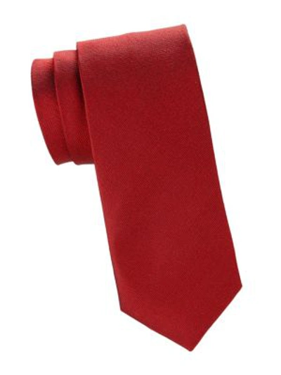 Isaia Solid Wool & Silk Blend Tie In Red