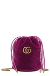 GUCCI MINI QUILTED VELVET BUCKET BAG,5751639STDT