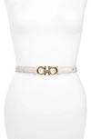 Ferragamo Rolo Gancini Leather Belt In Jasmine Flower