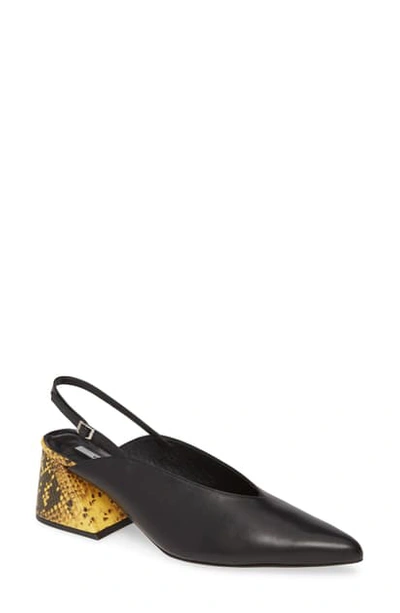 Yuul Yie Amie Slingback Pump In Black/ Yellow Python