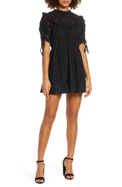 Ali & Jay Afterglow Lace Minidress In Black