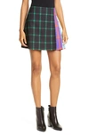 ALICE AND OLIVIA SEMIRA CONTRAST PLAID MINISKIRT,CC907P09303