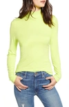 Endless Rose Ribbed Mock Neck Top In Yellow