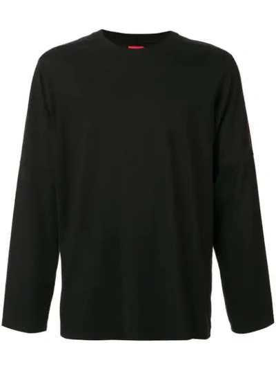 Supreme Panelled Long Sleeve Top In Black