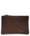 Dragon Diffusion Interlaced Twin Pochette Woven Leather Cross-body Bag In Brown