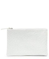 Dragon Diffusion Interlaced Twin Pochette Woven Leather Cross-body Bag In White