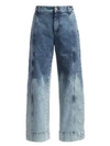 SEE BY CHLOÉ Two-Tone Acid Wash Wide Leg Jeans