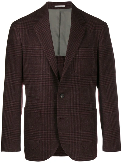 Brunello Cucinelli Check Single-breasted Blazer - 红色 In Red