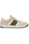 GUCCI Screener canvas-trimmed leather sneakers