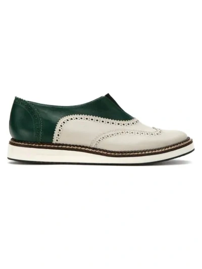 Mara Mac Leather Brogues In Green