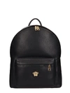 VERSACE BLACK LEATHER BACKPACK,10983609