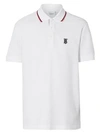 Burberry Walton Icon Striped Collar Polo In White