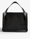 STELLA MCCARTNEY WOMENS BLACK CIRCLE PERFORATED-LOGO SMALL FAUX-LEATHER TOTE BAG,374-3006663-502793W85421000