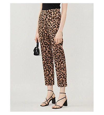 Reformation Marlon Leopard-print Stretch-twill Trousers