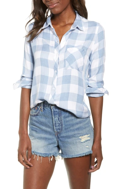 Rails Hunter Plaid Shirt In White Powder Blue