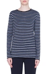 AKRIS PUNTO METALLIC STRIPE WOOL BLEND SWEATER,501701126032