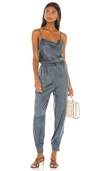 Cinq À Sept Finnley Sleeveless Cowl-neck Drawstring-waist Jumpsuit In Onyx