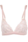 Id Sarrieri I.d. Sarrieri Woman Corded Lace Soft-cup Triangle Bra Blush In Blush