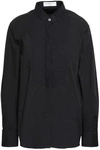 AMANDA WAKELEY AMANDA WAKELEY WOMAN PANELED COTTON-POPLIN AND PIQUÉ SHIRT BLACK,3074457345620523868