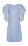 MIU MIU WOMEN'S EMBELLISHED PUFF SLEEVE DRESS,769671