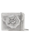 Oscar De La Renta Tro Crystal-embellished Leather Shoulder Bag In Silver