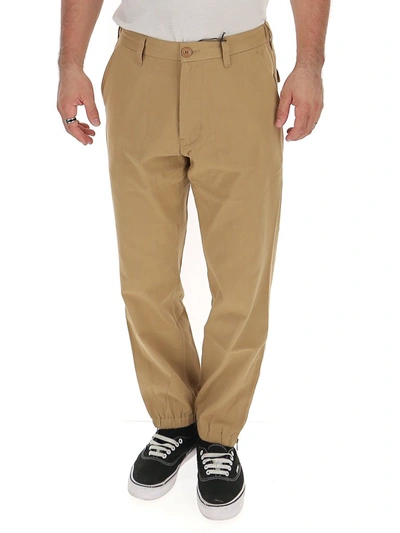 Gucci Logo Embroidered Trousers In Beige