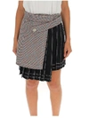 OFF-WHITE Off-White Contrasting Overlay Pleated Wrap Skirt