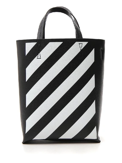 Off-white Diagonal Leather Tote Bag In Multi