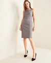 ANN TAYLOR THE SCOOP NECK SHEATH DRESS IN BIRDSEYE,509336