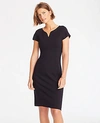 ANN TAYLOR NOTCHED PONTE SHEATH DRESS,509900