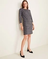 ANN TAYLOR WINDOWPANE ZIP POCKET SHIFT DRESS,510625