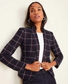 ANN TAYLOR PLAID ONE BUTTON BLAZER,508592