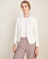 ANN TAYLOR PIPED TWEED ONE BUTTON BLAZER,510638