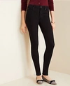 ANN TAYLOR MID RISE SKINNY JEANS IN JET BLACK WASH,509525