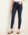 ANN TAYLOR FRAYED PERFORMANCE STRETCH SKINNY JEANS IN CLASSIC MID WASH,511089