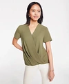 ANN TAYLOR WRAP FRONT TEE,506346