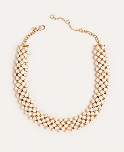 Ann Taylor Pearlized Statement Necklace In White