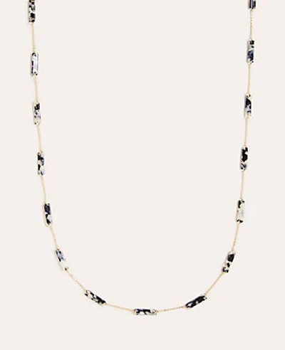 Ann Taylor Tortoiseshell Print Station Necklace In Gold