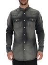 BALMAIN BALMAIN LOGO PRINTED DISTRESSED WESTERN SHIRT