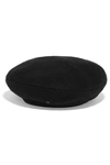 MAISON MICHEL BILLY REVERSIBLE LEATHER-TRIMMED CASHMERE BERET
