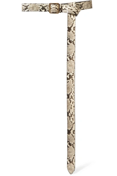 Alexander Mcqueen Snake-effect Leather Belt In Snake Print