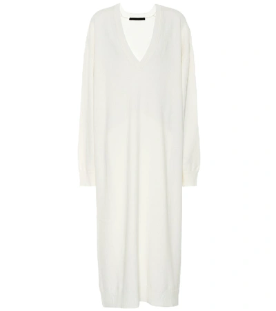 Haider Ackermann Wool And Cashmere Midi Dress In White