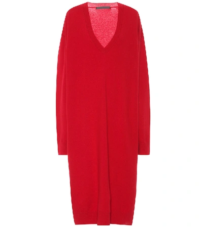Haider Ackermann Wool And Cashmere Midi Dress In Red