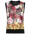 DOLCE & GABBANA FLORAL CASHMERE AND SILK TOP,P00400875
