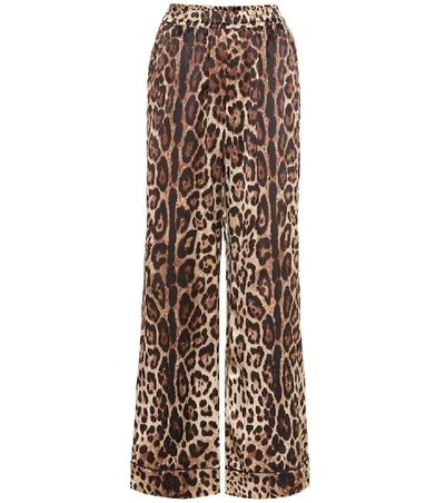Dolce & Gabbana Diva Leopard-print Silk-blend Satin Pyjama Pants In Nero