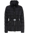 Moncler Belted Quilted Shell Down Jacket In Black