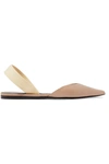 PROENZA SCHOULER RUBBER-TRIMMED LEATHER SLINGBACK FLATS